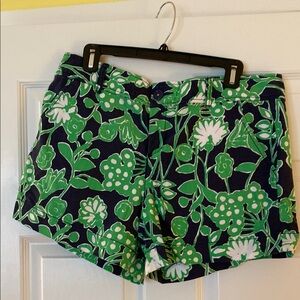 Lilly Pulitzer Green and White Floral Shorts